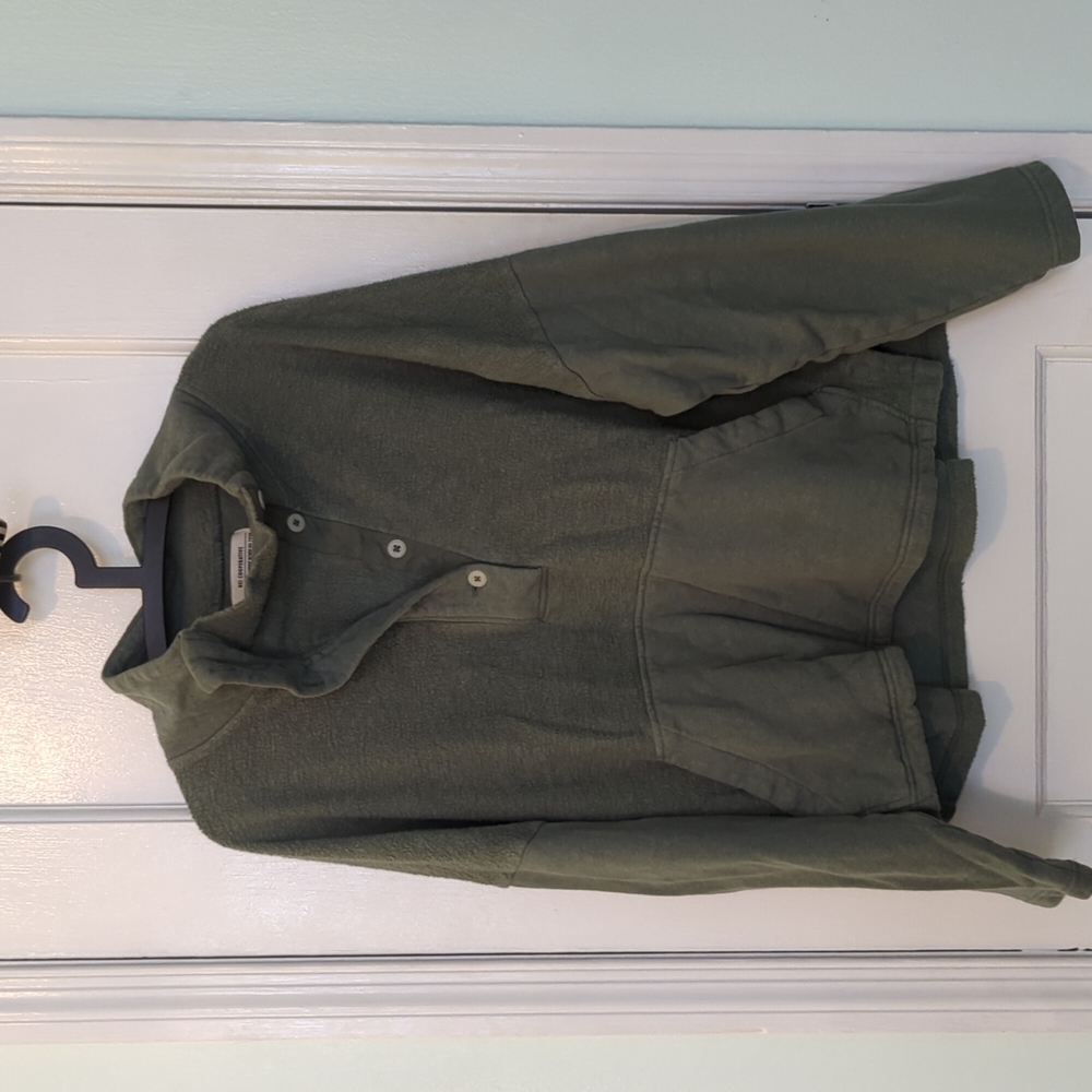 REI Wallace Lake Fleece Pullover, Size Large, Sage Green EUC